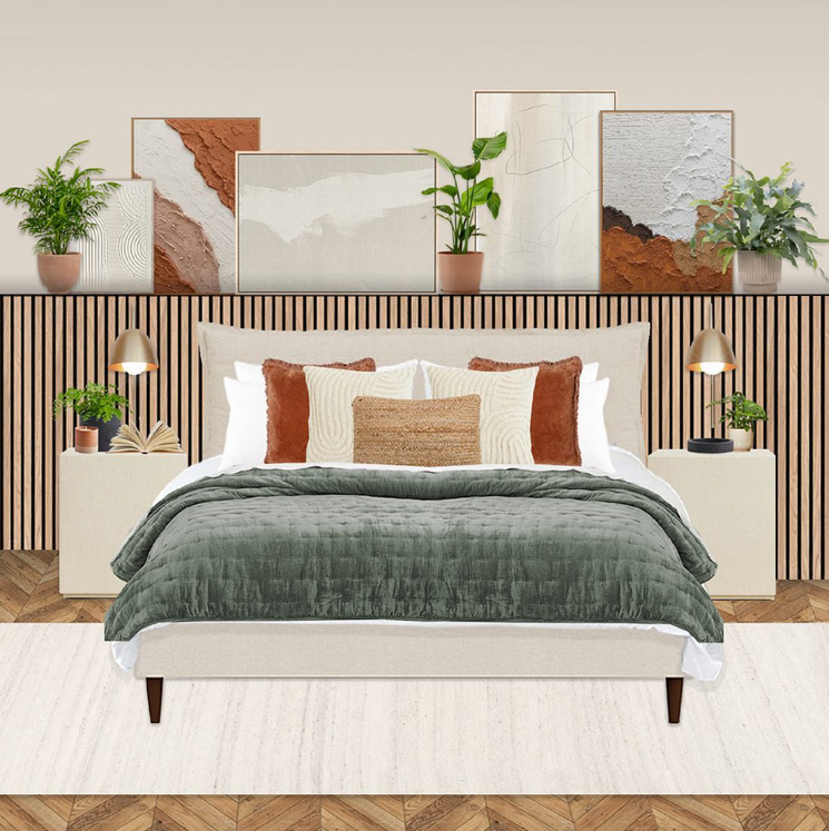 Modern Timber Slat Bedroom